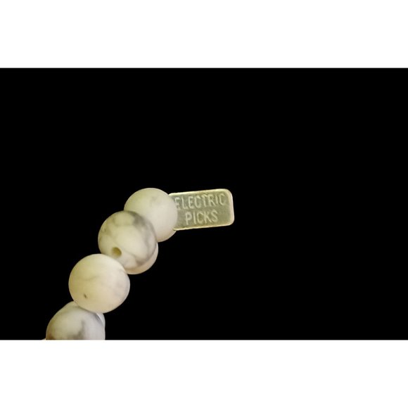 Electric Picks Natural Stone Bead Evil Eye Stretch Choker Necklace 14" - Picture 5 of 6